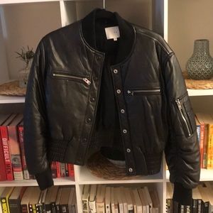 IRO LEATHER BOMBER JACKET SIZE 36